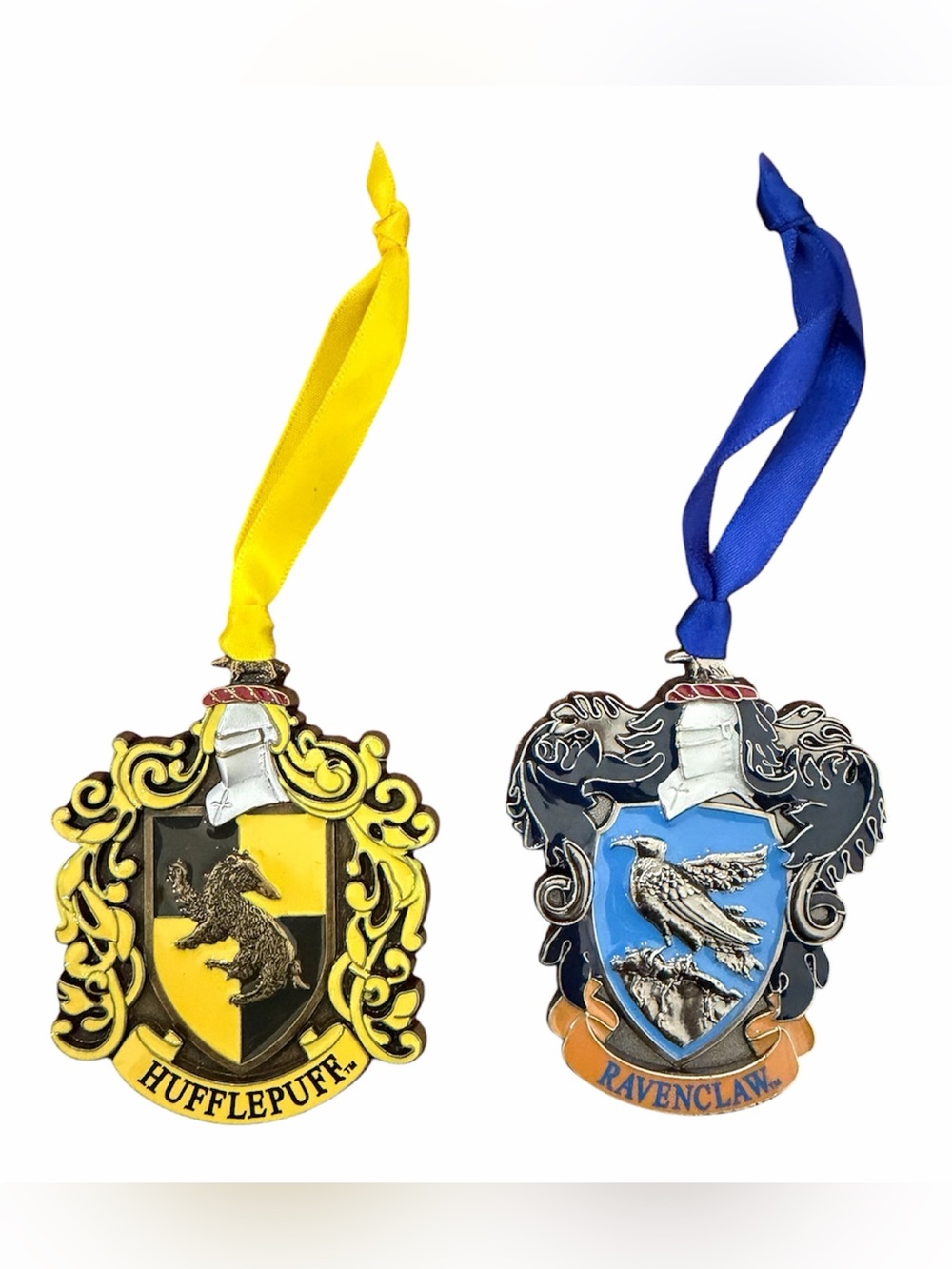 Harry Potter 2pc Metal Ornament Set Hufflepuff & Ravenclaw